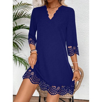 Women s Casual Summer Fashionable Elegant Hollow Out Dress