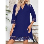 Women s Casual Summer Fashionable Elegant Hollow Out Dress