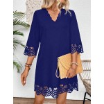 Women s Casual Summer Fashionable Elegant Hollow Out Dress