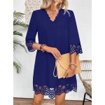 Women s Casual Summer Fashionable Elegant Hollow Out Dress