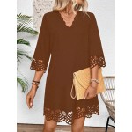 Women s Fashionable Elegant Hollow Out Casual Daily Wear Dress