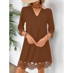 Women s Fashionable Elegant Hollow Out Casual Daily Wear Dress