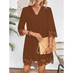 Women s Fashionable Elegant Hollow Out Casual Daily Wear Dress