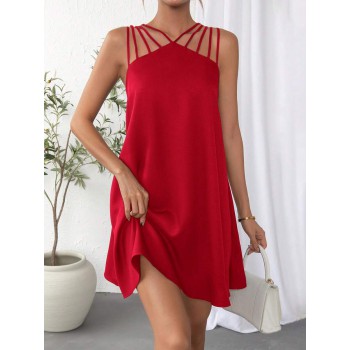 Essnce Solid Strappy Detail Dress